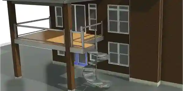 Two-story deck design in Canada