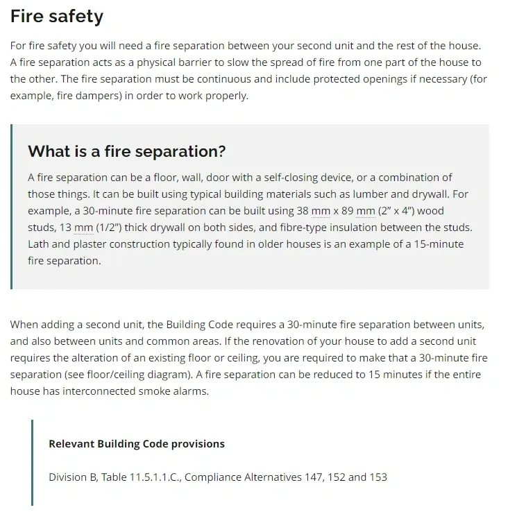 Minimum fire safety requirements in Ontario to protect human life